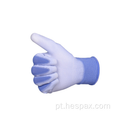 Luva respirável HESPAX EN388 Blue Polyester PU revestido